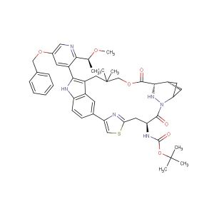 tert-butyl ((64S,4S,Z)-12-(5-(benzyloxy)-2-((S)-1-methoxyethyl)pyridin-3-yl)-10,10-dimethyl-5,7-dioxo-11H-8-oxa-62,63-diaza-2(4,2)-thiazola-1(5,3)-indola-6(2,4)-bicyclo[3.1.1]heptanacycloundecaphane-4-yl)carbamate