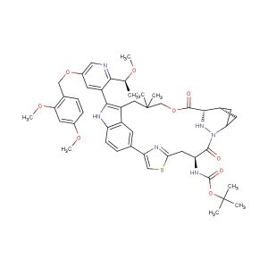 tert-butyl ((64S,4S,Z)-12-(5-((2,4-dimethoxybenzyl)oxy)-2-((S)-1-methoxyethyl)pyridin-3-yl)-10,10-dimethyl-5,7-dioxo-11H-8-oxa-62,63-diaza-2(4,2)-thiazola-1(5,3)-indola-6(2,4)-bicyclo[3.1.1]heptanacycloundecaphane-4-yl)carbamate