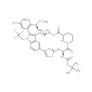 tert-butyl ((63S,4S,Z)-12-(5-hydroxy-2-((S)-1-methoxyethyl)pyridin-3-yl)-10,10-dimethyl-5,7-dioxo-11-(2,2,2-trifluoroethyl)-61,62,63,64,65,66-hexahydro-11H-8-oxa-2(4,2)-thiazola-1(5,3)-indola-6(1,3)-pyridazinacycloundecaphane-4-yl)carbamate