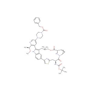 benzyl 4-(5-((64S,4S,Z)-4-((tert-butoxycarbonyl)amino)-10,10-dimethyl-5,7-dioxo-11H-8-oxa-62,63-diaza-2(4,2)-thiazola-1(5,3)-indola-6(2,4)-bicyclo[3.1.1]heptanacycloundecaphane-12-yl)-6-((S)-1-methoxyethyl)pyridin-3-yl)piperazine-1-carboxylate