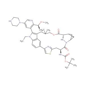 tert-butyl ((64S,4S,Z)-11-ethyl-12-(2-((S)-1-methoxyethyl)-5-(piperazin-1-yl)pyridin-3-yl)-10,10-dimethyl-5,7-dioxo-11H-8-oxa-62,63-diaza-2(4,2)-thiazola-1(5,3)-indola-6(2,4)-bicyclo[3.1.1]heptanacycloundecaphane-4-yl)carbamate