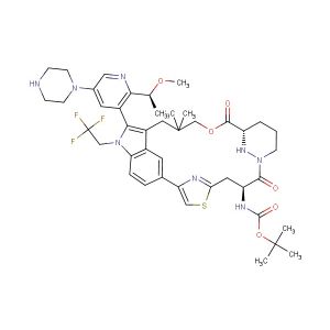 tert-butyl ((63S,4S,Z)-12-(2-((S)-1-methoxyethyl)-5-(piperazin-1-yl)pyridin-3-yl)-10,10-dimethyl-5,7-dioxo-11-(2,2,2-trifluoroethyl)-61,62,63,64,65,66-hexahydro-11H-8-oxa-2(4,2)-thiazola-1(5,3)-indola-6(1,3)-pyridazinacycloundecaphane-4-yl)carbamate