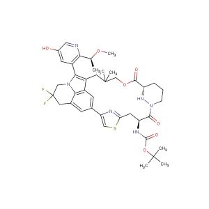 tert-butyl ((63S,4S,Z)-15,15-difluoro-12-(5-hydroxy-2-((S)-1-methoxyethyl)pyridin-3-yl)-10,10-dimethyl-5,7-dioxo-15,16,61,62,63,64,65,66-octahydro-14H-8-oxa-2(4,2)-thiazola-1(8,1)-pyrrolo[3,2,1-ij]quinolina-6(1,3)-pyridazinacycloundecaphane-4-yl)carbamate