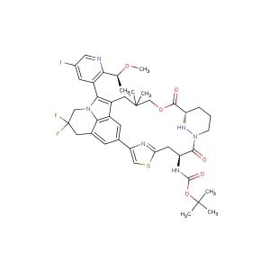 tert-butyl ((63S,4S,Z)-15,15-difluoro-12-(5-iodo-2-((S)-1-methoxyethyl)pyridin-3-yl)-10,10-dimethyl-5,7-dioxo-15,16,61,62,63,64,65,66-octahydro-14H-8-oxa-2(4,2)-thiazola-1(8,1)-pyrrolo[3,2,1-ij]quinolina-6(1,3)-pyridazinacycloundecaphane-4-yl)carbamate