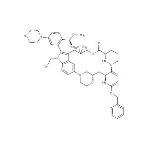 benzyl ((22S,63S,4S)-11-ethyl-12-(2-((S)-1-methoxyethyl)-5-(piperazin-1-yl)pyridin-3-yl)-10,10-dimethyl-5,7-dioxo-61,62,63,64,65,66-hexahydro-11H-8-oxa-2(4,2)-morpholina-1(5,3)-indola-6(1,3)-pyridazinacycloundecaphane-4-yl)carbamate
