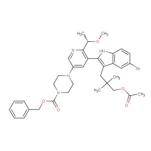benzyl (S)-4-(5-(3-(3-acetoxy-2,2-dimethylpropyl)-5-bromo-1H-indol-2-yl)-6-(1-methoxyethyl)pyridin-3-yl)piperazine-1-carboxylate