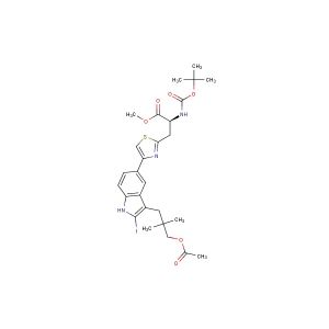 methyl (2S)-3-(4-[3-[3-(acetyloxy)-2,2-dimethylpropyl]-2-iodo-1H-indol-5-yl]-1,3-thiazol-2-yl)-2-[(tert- butoxycarbonyl)mino]propanoate