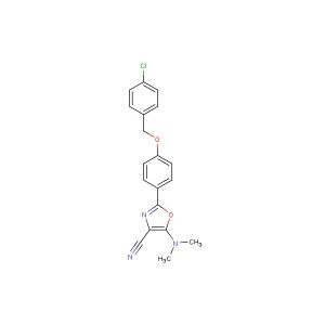 2-(4-((4-chlorobenzyl)oxy)phenyl)-5-(dimethylamino)oxazole-4-carbonitrile
