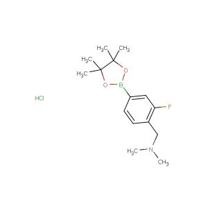 1-(2-Fluoro-4-(4,4,5,5-tetramethyl-1,3,2-dioxaborolan-2-yl)phenyl)-N,N-dimethylmethanamine hydrochloride
