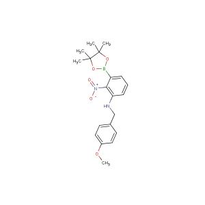 N-[(4-methoxyphenyl)methyl]-2-nitro-3-(tetramethyl-1,3,2-dioxaborolan-2-yl)aniline
