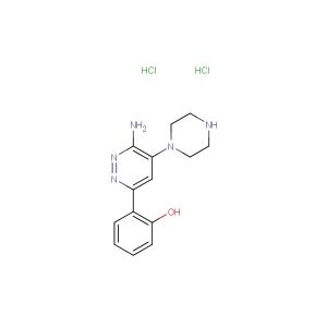 2-(6-Amino-5-(piperazin-1-yl)pyridazin-3-yl)phenol dihydrochloride