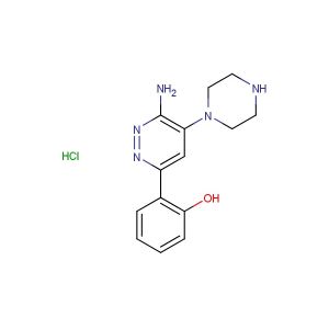 2-(6-Amino-5-(piperazin-1-yl)pyridazin-3-yl)phenol hydrochloride