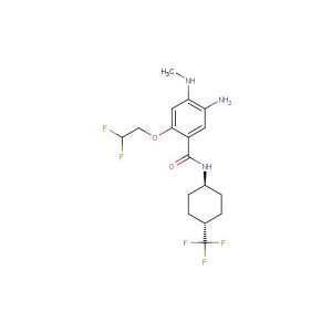 N-(trans-4-trifluoromethyl-cyclohex-1-yl)-2-(2,2-difluoro-ethoxy)-4-methylamino-5-amino-benzoic acid amide