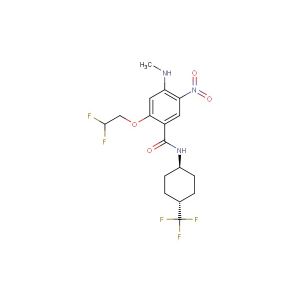 N-(trans-4-trifluoromethyl-cyclohex-1-yl)-2-(2,2-difluoro-ethoxy)-4-methylamino-5-nitro-benzoic acid amide