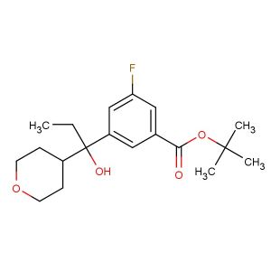 tert-butyl 3-fluoro-5-(1-hydroxy-1-(tetrahydro-2H-pyran-4-yl)propyl)benzoate