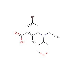 5-bromo-3-(ethyl(tetrahydro-2H-pyran-4-yl)amino)-2-methylbenzoic acid