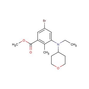 methyl 5-bromo-3-(ethyl(tetrahydro-2H-pyran-4-yl)amino)-2-methylbenzoate