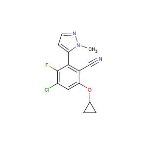 4-chloro-6-cyclopropoxy-3-fluoro-2-(1-methyl-1H-pyrazol-5-yl)benzonitrile