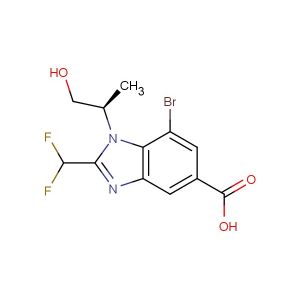 (R)-7-bromo-2-(difluoromethyl)-1-(1-hydroxypropan-2-yl)-1H-benzo[d]imidazole-5-carboxylic acid