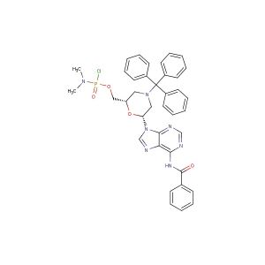 ((2S,6R)-6-(6-benzamido-9H-purin-9-yl)-4-tritylmorpholin-2-yl)methyl dimethylphosphoramidochloridate