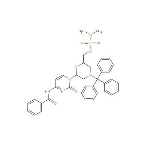 (6-(4-benzamido-2-oxopyrimidin-1(2H)-yl)-4-tritylmorpholin-2-yl)methyl dimethylphosphoramidochloridate