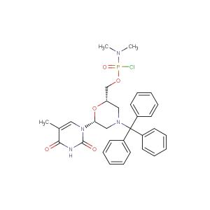((2S,6R)-6-(5-methyl-2,4-dioxo-3,4-dihydropyrimidin-1(2H)-yl)-4-tritylmorpholin-2-yl)methyl dimethylphosphoramidochloridate