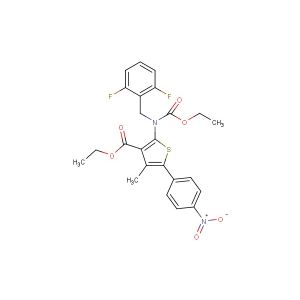 ethyl 2-((2,6-difluorobenzyl)(ethoxycarbonyl)amino)-4-methyl-5-(4-nitrophenyl)thiophene-3-carboxylate