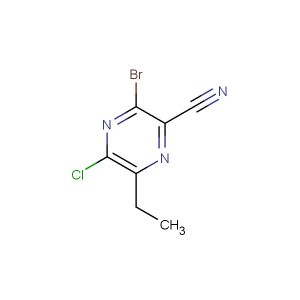 3-bromo-5-chloro-6-ethylpyrazine-2-carbonitrile